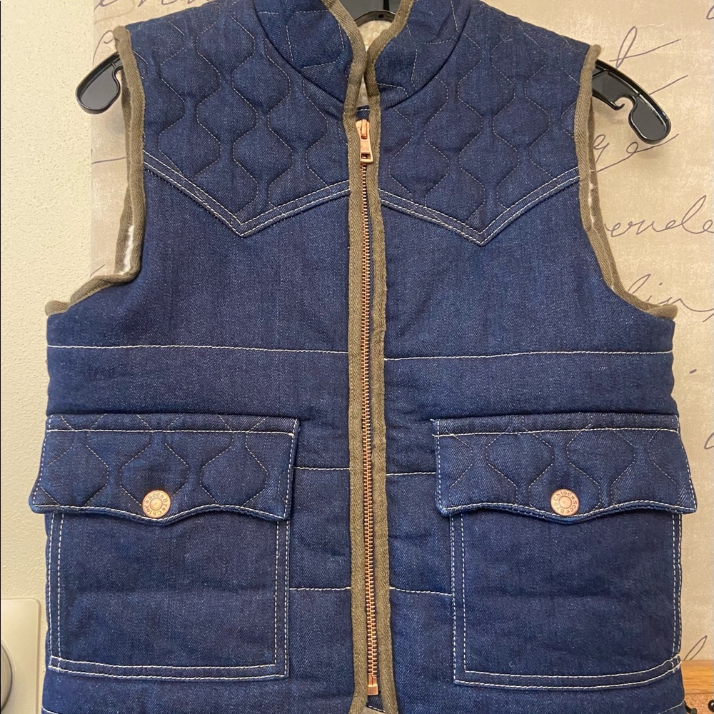 See by Chloe Quilted Denim Vest Sz 34